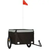 vidaXL Remorque vélo noir et gris 45 kg Fer