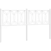 vidaXL Tête de lit de rechange en métal blanc 160 cm