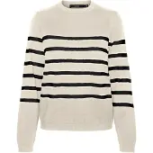 Vero Moda Pull-over 'VMSaba' beige clair / noir
