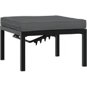 vidaXL Tabouret de jardin avec coussin noir aluminium