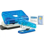 Rapesco Perforateur / agrafeuse Mini Set 10 pages, bleu