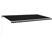 vidaXL Store automatique avec LED & capteur de vent 600x300 cm Anthracite