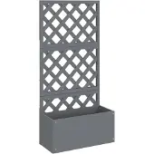 vidaXL Bac à fleurs avec treillis Gris 65x33x135 cm WPC