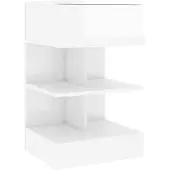 vidaXL Table de chevet Blanc brillant 40x35x65 cm Bois d’ingénierie
