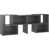vidaXL Armoire TV gris brillant 104x30x52cm Bois composite