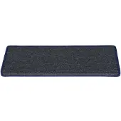 vidaXL Tapis d'escalier 15 pièces 65 x 21 x 4 cm Gris foncé et bleu Bord rectangulaire