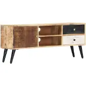 vidaXL Meuble TV 115x30x47 cm Bois massif de manguier