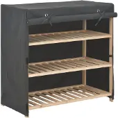 vidaXL Armoire à chaussures avec housse Gris 79x40x80 cm Tissu