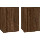 vidaXL Armoires murales TV 2 pcs. Brun imitation chêne 40x34,5x60 cm
