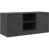 vidaXL Armoire TV noire 99x39x44 cm Acier