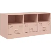 vidaXL Armoire TV rose 99x39x44 cm Acier