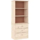 vidaXL Bibliothèque avec tiroirs ALTA 60x35x142 cm bois massif de pin