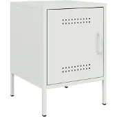vidaXL Table de chevet blanc 36x39x50,5 cm acier