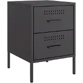 vidaXL Table de chevet noir 36x39x50,5 cm acier