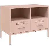 vidaXL Armoire TV rose 68x39x50,5 cm Acier