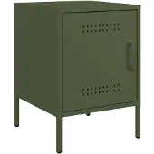 vidaXL Table de chevet vert olive 36x39x50,5 cm acier