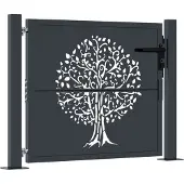 vidaXL Portail de jardin anthracite 105x80 cm acier conception d'arbre
