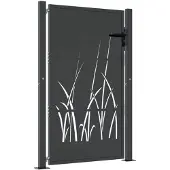 vidaXL Portail de jardin Anthracite 105 x 130 cm Acier Design Herbe