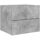 vidaXL Table de chevet murale avec lumières LED gris béton