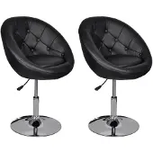 vidaXL Tabourets de bar lot de 2 noir similicuir