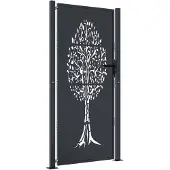vidaXL Portail de jardin Anthracite 105x205 cm Acier Design Arbre