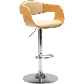vidaXL Tabouret de bar Crème Bois courbé et similicuir