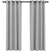 vidaXL Rideaux occultants Aspect lin avec œillets 2 pcs Gris 140x175cm