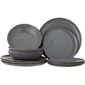 Bloomingville Service de table Sandrine 12 pièces gris