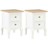 vidaXL Tables de chevet 2 pcs blanc 35x30x49 cm MDF