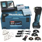 Makita DTMRT1J3 Découpeur-ponceur Sans-fil - 18V Li-ion - 1 Batterie 5,0 Ah - 42 Accessoires - MAKPAC - Serrage Rapide