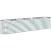 vidaXL Lit surélevé de jardin 400 x 80 x 81 cm Acier galvanisé argenté