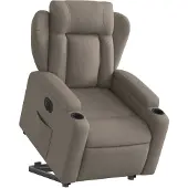 vidaXL Fauteuil relax avec releveur électrique Taupe Tissu