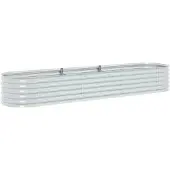 vidaXL Lit surélevé de jardin 320x80x44 cm Acier galvanisé argenté