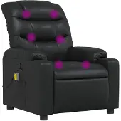 vidaXL Fauteuil de massage noir similicuir