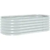 vidaXL Plateau de jardin 160x80x44 cm Acier galvanisé argenté