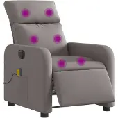 vidaXL Fauteuil de massage électrique Tissu Taupe
