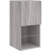 vidaXL Armoire TV avec lampes LED Gris Sonoma 30,5x30x60 cm