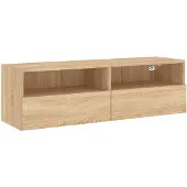 vidaXL Armoire TV murale chêne Sonoma 100x30x30 cm Matériau dérivé du bois