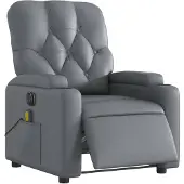 vidaXL Fauteuil de massage électrique gris similicuir