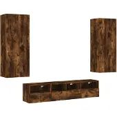 vidaXL Meuble-paroi 5 pièces chêne fumé bois composite