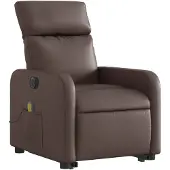 vidaXL Fauteuil de massage avec releveur électrique brun similicuir