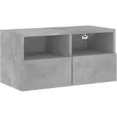 vidaXL Armoire TV murale gris béton 60x30x30 cm Bois composite