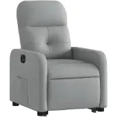 vidaXL Fauteuil relax releveur électrique Gris clair Tissu