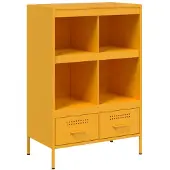 vidaXL Highboard jaune moutarde 68x39x101,5 cm Acier