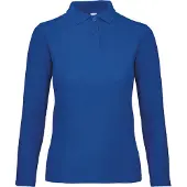 B&C PWI13 | Polo à manches longues pour femme ID.001 / 100 % piqué de coton - Couleur : bleu roi - Taille : L