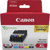 Canon Multipack 6431b009 Pgi-550xl / Cli-551 Noir-cyan-magenta-jaune (6431b009)