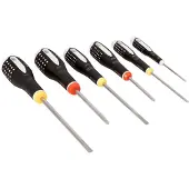 Bahco Stainless Steel Screwdriver Set For Slotted And Phillips Ergo 6 Units Argenté