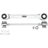 Vigor Clé polygonale à cliquet double 1 (10 mm, 13 mm, 17 mm, 19 mm)