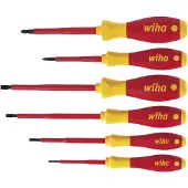Wiha 25477 Jeu de tournevis SoftFinish - electric Fente - Pozidriv - 6 pcs