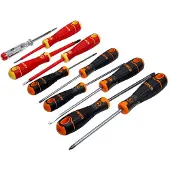 Bahco Slotted-phillips-pozidriv-torxfit With Rubber Handle Screwdriver Set 10 Units Orange